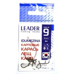 Гачки для лову риби, №9, Leader Idumezina, 9шт/уп, колір BN